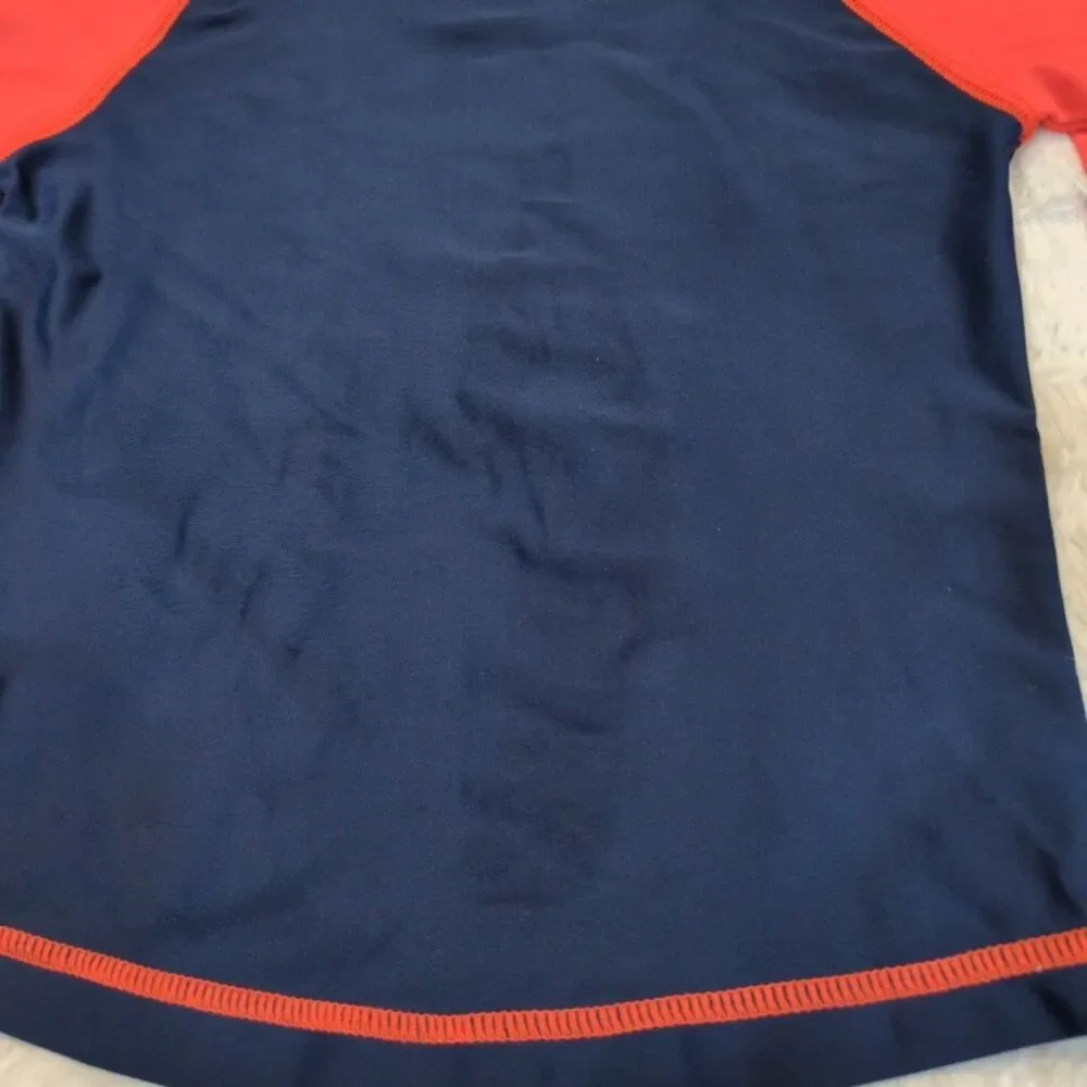 Carters Rashguard Swim Shirt Boys 3T Red Navy Beach Vacation‎ Nautical